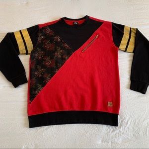 IMP Men’s Gold Red & Black Abstract Sweater